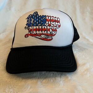 Black and White whiskey myers Trucker Hat with Graphic